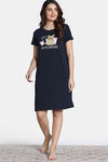 Zivame Farm Lore Knit Cotton Knee Length Nightdress - Navy Peony — thumbnail 2